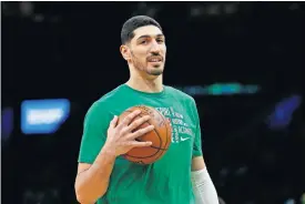  ?? [AP PHOTO/MARY SCHWALM] ?? Celtics center Enes Kanter said at a rally in Boston on Sunday that “change cannot wait” after the death of George Floyd in Minneapoli­s.