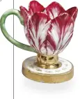  ??  ?? TOP LEFT
Mario Buatta. LEFT The presale exhibition of the Mario Buatta: Prince of Interiors auction at Sotheby’s. ABOVE One of 12 English porcelain tulipform ice cups, c1820-30, sold for $22,500 (est $2,000$3,000).
