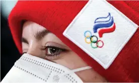  ?? February. Photograph: Sergei Bobylev/Tass ?? A Russian athlete arriving at Beijing airport on Friday ahead of the start of the Winter Olympics on 4