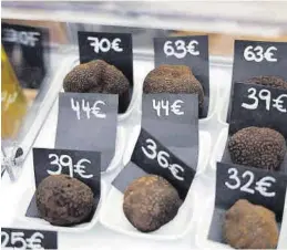  ?? GABI ORTE CHILINDRÓN ?? Precios de diferentes trufas en la pasada feria de Vera de Moncayo.