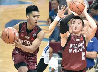  ?? ALVIN S. GO ?? DIEGO DARIO (left) and Paul Desiderio are happy and grateful to have been able to fashion out a “winning” finish in their UAAP careers.