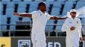  ?? ?? South African bowlers Kagiso Rabada, above, and rookie Marco