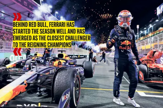  ?? GETTY IMAGES ?? No surprise: Max Verstappen kick-started his title defence in style, posting easy wins in Bahrain and Saudi Arabia in the first two weekends of the year ahead of his teammate Sergio Perez.