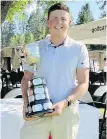  ?? B.C. GOLF ?? Victoria’s Jackson Rothwell was all smiles after winning the B.C. Men’s Amateur Golf Championsh­ip on Friday at Christina Lake.