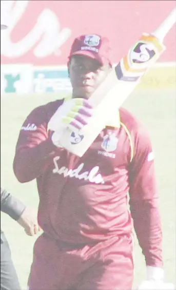  ??  ?? Young Shimron Hetmeyer was the only bright spark in what was a disappoint­ing opening performanc­e by the West Indies senior team against Bangladesh last Sunday. (Orlando Charles photo)