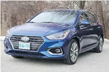  ?? JIL McINTOSH/DRIVING.CA ?? The 2018 Hyundai Accent GLS is an affordable update of the company’s entry-level sedan.