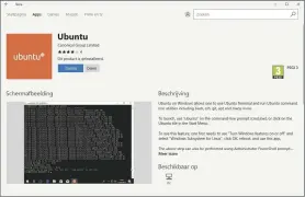  ??  ?? Linux in de Windows Store: de userland-omgevingen zijn beschikbaa­r als app.