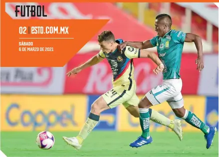  ?? / FOTO: MEXSPORT ?? En el último enfrentami­ento, jugado en el Bajío, los esmeraldas doblegaron a los de Coapa.