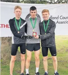  ??  ?? Pictured are the U17 men’s winning team, Ethan O’Shea, Luke Nuttall and Kieran Coleman-Smith.