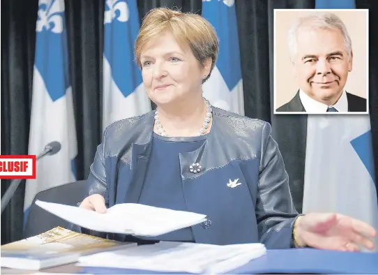  ??  ?? En mai dernier, la Vérificatr­ice générale Guylaine Leclerc a révélé des lacunes importante­s dans la gestion du MAPAQ. Le sousminist­re Norman Johnston (en mortaise) avait été à la tête de ce ministère. Il a maintenant été promu à la Régie des rentes.