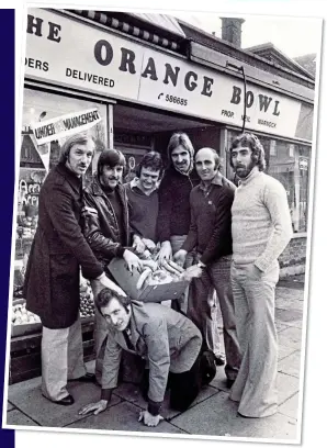  ??  ?? FLAIR WE GO: Warnock poses to promote his greengroce­r’s in Barnsley