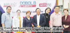  ??  ?? del Prado, Joel Reyes Zobel, Nathaniel ‘Mang Tani’ Cruz, Enriquez, Arnold Clavio, Ali Sotto, and Rowena Salvacion