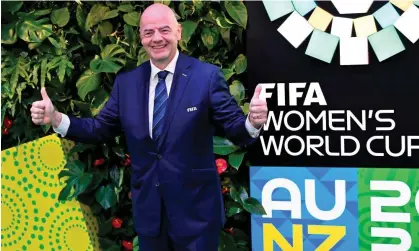  ?? ?? Fifa’s president, Giovanni Infantino, at the Women’s World Cup draw last October. Photograph: Alan Lee/EPA