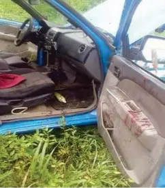  ??  ?? FRSC vehicle stained with blood