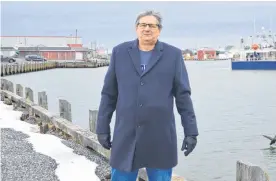  ?? DAVID JALA • CAPE BRETON POST ?? Dave Mackeigan of the community developmen­t group Bay It Forward says the Glace Bay waterfront has vast potential for developmen­t and envisions that the harbour area will someday be a magnet for visitors and locals alike.