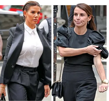  ?? ?? Battle stations: Rebekah Vardy gave evidence
Sleeves rolled up: Coleen Rooney goes to court