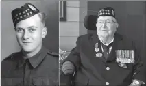  ?? Submitted photos ?? Second World War veteran Allan Bacon in 1941 (left) and today (right), pictured at the Sunnybrook Veterans Centre in Toronto.