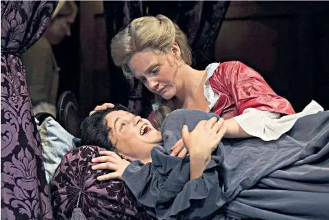  ??  ?? Leading ladies: Emma Cunniffe, left, and Romola Garai play the eponymous lead and her scheming best friend, respective­ly in the intricate Queen Anne