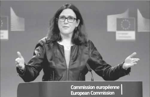  ??  ?? MALMSTROM. Enumera los productos estadounid­enses a los que se les podrían imponer aranceles.