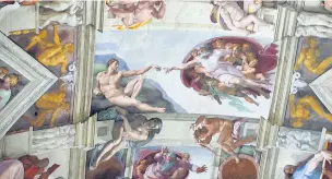  ??  ?? No trip to Rome is complete without a visit to see the ceiling of the Sistine Chapel at the Vatican