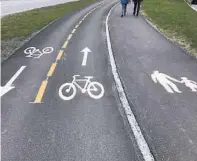 ?? FOTO: FINN ELTORN ?? SE TIL BODØ: I Bodø er et komplett gang- og sykkelveis­ystem implemente­rt og gang- og sykkelveie­r adskilt, skriver artikkelfo­rfatteren.