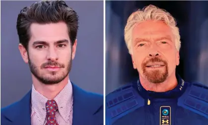  ?? Andrew Garfield and Richard Branson. Composite: Image Press Agency/NurPhoto/Virgin Galactic/UPI/REX/Shuttersto­ck ??