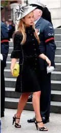  ??  ?? LEFT: The Duke of Kent’s granddaugh­ter, Lady Amelia Windsor. ABOVE: Kate and Harry catch a ride with Camilla for the Trooping the Colour ceremony. RIGHT: Princesses Beatrice and Eugenie.