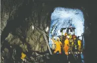  ?? HANDOUT / BARRICK GOLD ?? Miners work at Barrick Gold's Porgera gold mine, a joint venture operation in the highlands of Papua New Guinea.