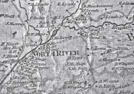  ??  ?? A section of the A.F. Church Map showing the locations of both S. Jones and D. Tyns as well as the Methodist Church and the Baptist Church. COLCHESTER HISTOREUM ARCHIVES