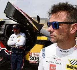  ?? (Photo AFP) ?? Sacré choc thermique en perspectiv­e pour les inséparabl­es Sébastien Loeb et Daniel Elena qui vont défier le désert péruvien du Dakar à bord d’un Peugeot  DKR privé avant de retrouver l’un de leurs jardins préférés, le Rallye Monte-Carlo, sous les couleurs de Hyundai Motorsport.