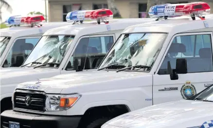  ?? Photo: Police Media Cell ?? Some of the vehicles leased to the Police Special Response Unit in Nasinu on January 8, 2018.