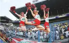  ?? IPL ?? Cheerleade­rs perform during match between the Kolkata Knight Riders and the Kings XI Punjab at the Eden Gardens.