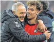  ?? FOTO: DPA ?? Freiburgs Hoffnungst­räger: Coach Christian Streich und Stürmer Luca Waldschmid­t.