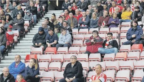  ??  ?? Empty seats at the Stadium of Light on Saturday.