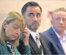 ?? PA. Picture: ?? Parents Stuart and Linda Allan, with lawyer Aamer Anwar, centre, launch a campaign to reform how the justice system handles mental health.