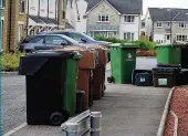  ??  ?? Roll-out Bins out for collection in Causewayhe­ad