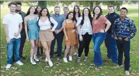  ?? Westside Eagle Observer/MIKE ECKELS ?? Members of the 2022 Decatur Bulldog football homecoming court include Riley Fenner (front, left), Heaven McGarrah, Jackie Mandoza, Cindy Vang, Autumn Pembleton, Abby Davis, Randall Fipps, Yefferson Cordona, Larry Thompson (back, left), Giselle Fuentes, Mason Potter, Landen Watson and Jacey Smith.