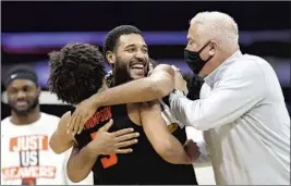  ?? Andy Lyons Getty Images ?? OREGON STATE is exuberant after a victory over Oklahoma State.