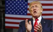  ?? Carolyn Kaster/ Associated Press ?? President Donald Trump arrives at a campaign rally on July 16 at Williams Arena in Greenville, N. C.