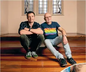  ??  ?? Peter Matthewson’s coming out has proven to be perfect fodder for son Eli’s latest stand-up comedy show as well as a shared experience that has strengthen­ed their relationsh­ip.