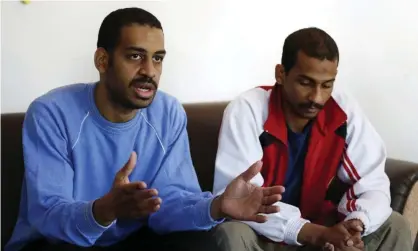  ?? Photograph: Hussein Malla/AP ?? Alexanda Kotey, left, and El Shafee Elsheikh during an interview with the Associated Press.