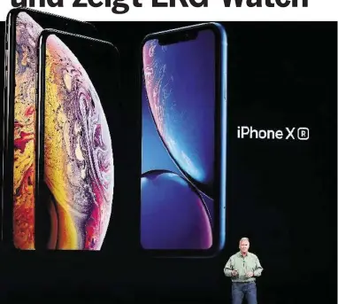  ?? AFP ?? Das iPhone Xs, das grössere Xs Max und das etwas günstigere iPhone XR.