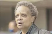  ?? TYLER LARIVIERE/SUN-TIMES FILE PHOTO ?? Mayor Lori Lightfoot tweeted Sunday, “I will continue to serve today, tomorrow and into the future.”