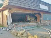  ?? COURTESY NEW MEXICO STATE POLICE ?? State police said a driver in a speeding vehicle crashed early Thursday into a church in Cuba and died at the scene.