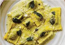  ?? Greg Morago / Staff ?? Alison Cook hadn’t yet critiqued the “terrific dishes” she’d tried at BOH Pasta & Pizza at Bravery Chef Hall, including the tortelli.