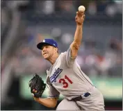  ?? NICK WASS – THE ASSOCIATED PRESS ?? Dodgers starter Tyler Anderson struck out eight in eight shutout innings during a victory over Washington on Monday.