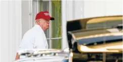  ?? THE ASSOCIATED PRESS ?? President Donald Trump arrives Sunday at the North Lawn of the White House in Washington after playing golf at Trump National Golf Club in Sterling, Va.