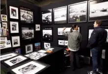  ??  ?? Left: Photograph­ic dealer displayed several previously unseen Steve Mcqueen prints, including many of the star racing his Speedster