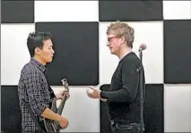  ?? BRIAN CASSELLA/CHICAGO TRIBUNE ?? Jason Narducy, right, works with Jimmy Chung during a rehearsal of the new musical “Verboten” on Jan. 6 at the House Theatre Company.