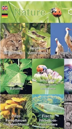  ?? FOTO: NATURE FREE EUROPA/DPA ?? Die Anwendung „Nature Free – Europa“liefert in ihrer kostenfrei­en Version Infos zu 750 Pflanzen- und Tierarten Europas.